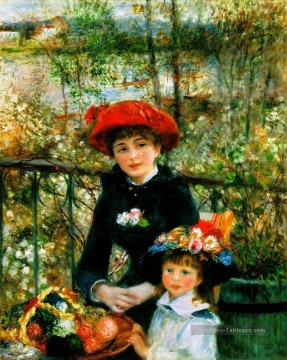 Deux soeurs sur la terrasse maître Pierre Auguste Renoir Peinture à l'huile